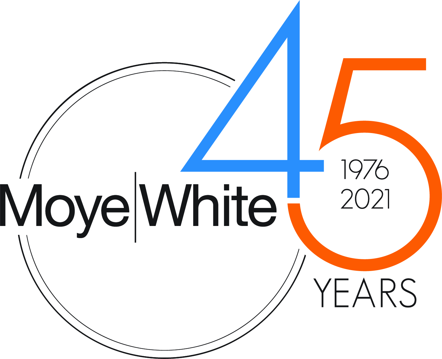 Moye White 45th Anniversary Logo