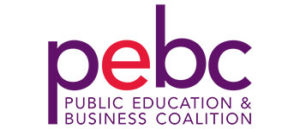 PEBC logo: "pebc" in lowercase, with "Public Education & Business Coalition" written underneath.